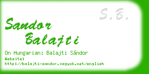 sandor balajti business card